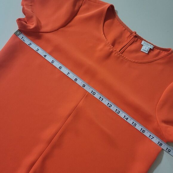 J. Crew Orange Polyester Short Sleeve Blouse - Picture 3 of 10